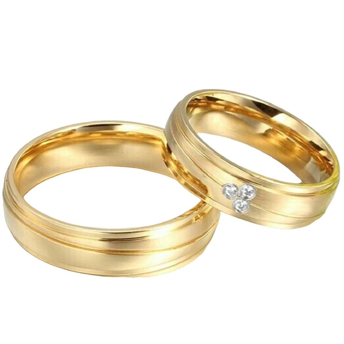 GENERICO - Aro Alianzas Matrimonio Deluxe Hombre Bañado Oro 18K San Valentín
