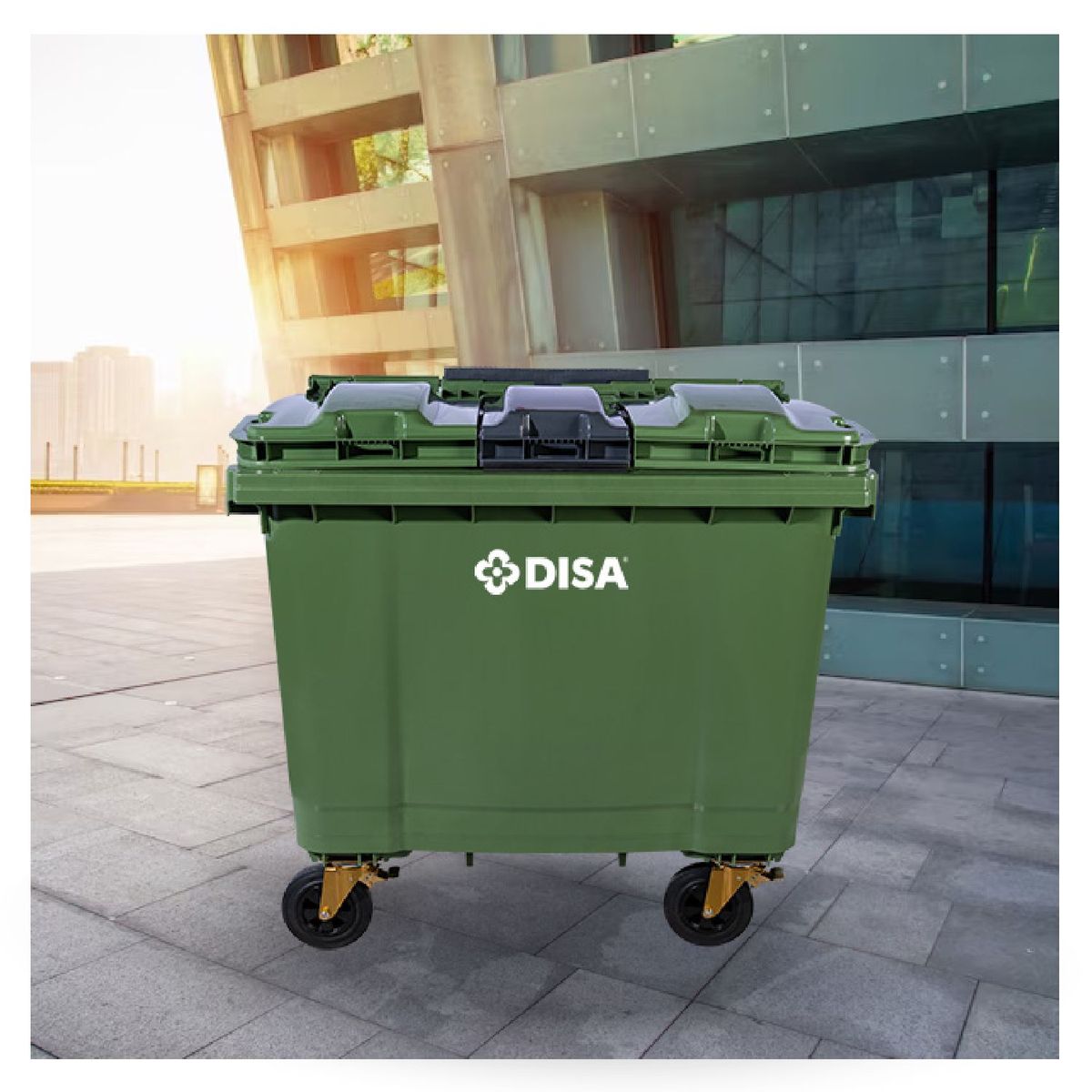 DISA SOLUCIONES ECOEFICIENTES - Contenedor de Basura 1100 LTS VERDE