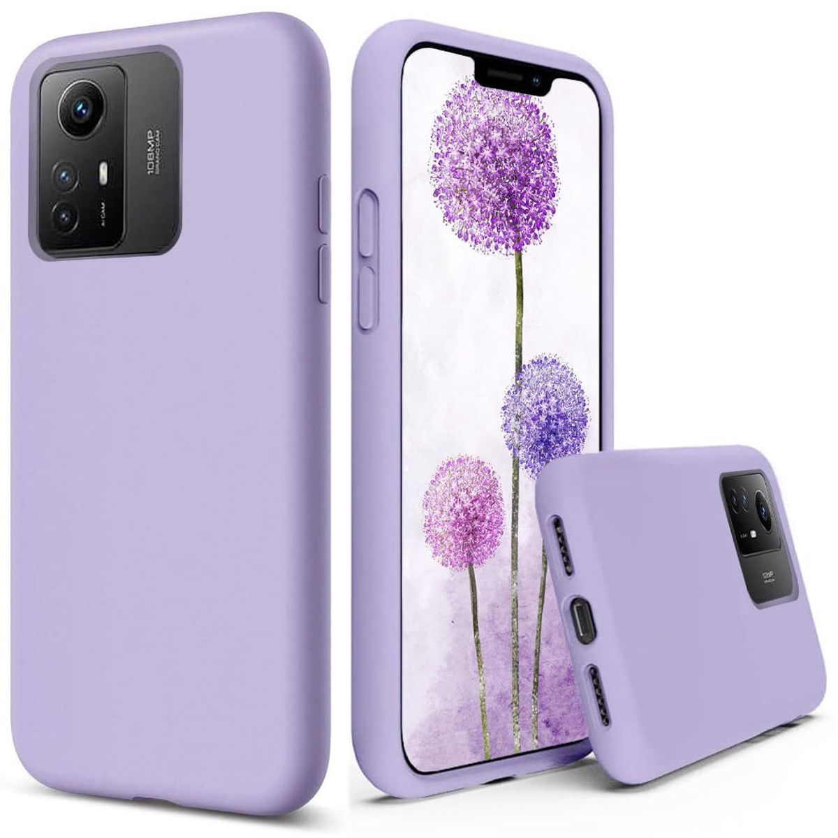GENERICO - Funda for Xiaomi Redmi Note 12s Soft Feeling Antishock Lila Antigolpe