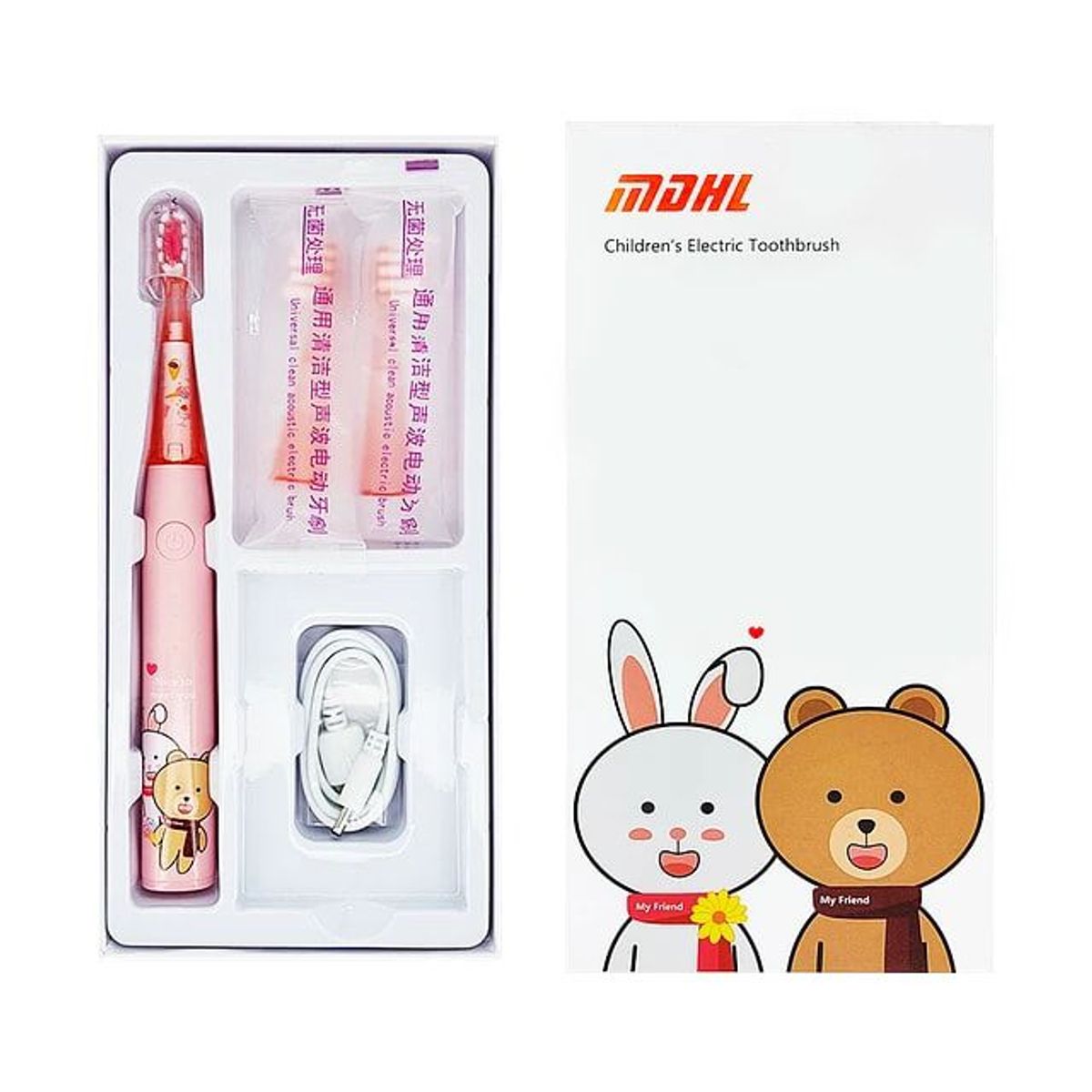 GENERICO - CEPILLO DENTAL ELECTRICO KIDS MDHL ROSADO U6A