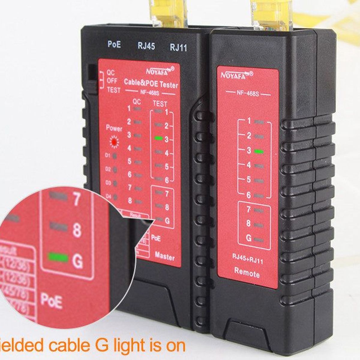 NOYAFA - Testeador de red  detección POE  Detección Crimpeado Correcto