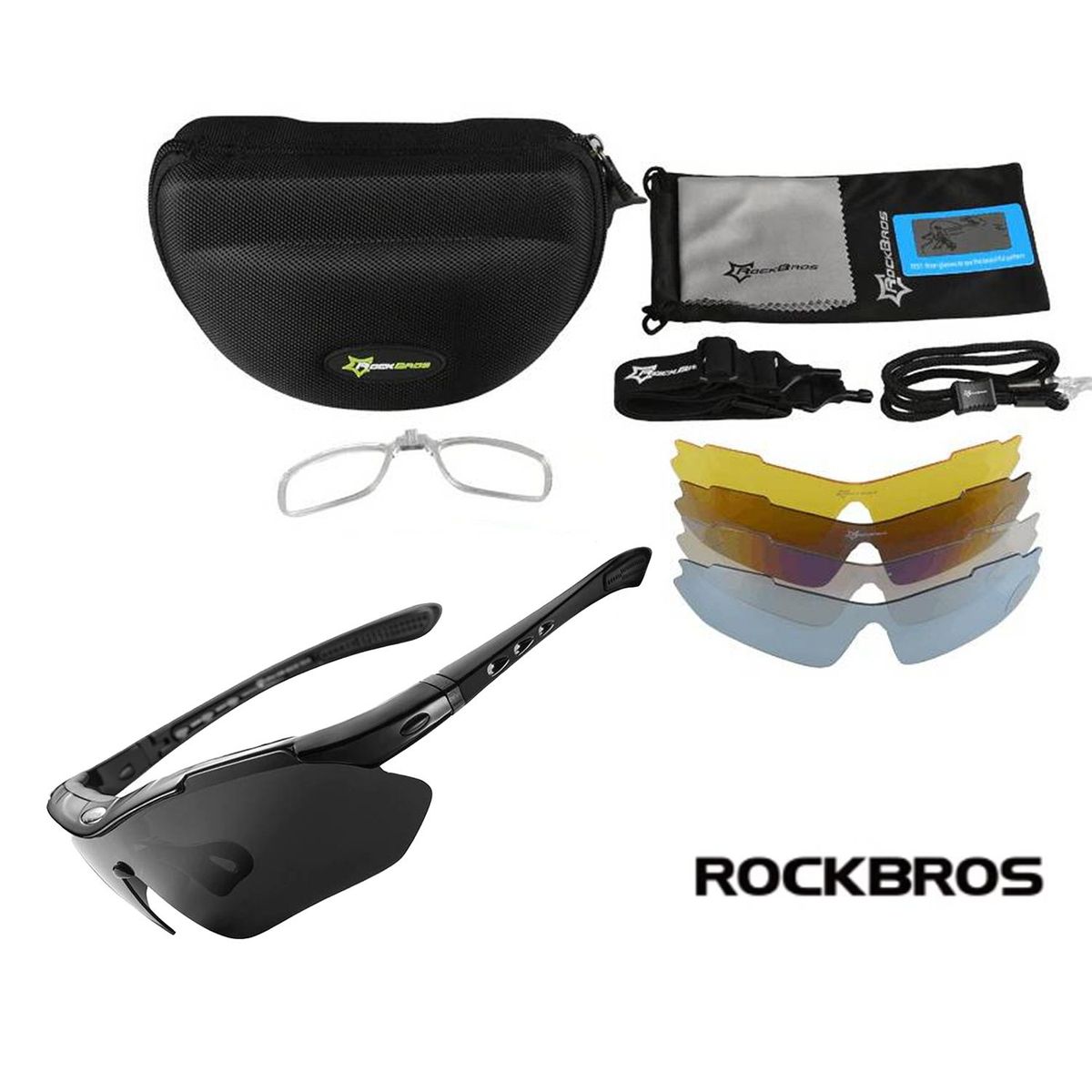 ROCKBROS - Lentes Ciclismo SET 5 en 1 Deportivos Intercambiables UV400