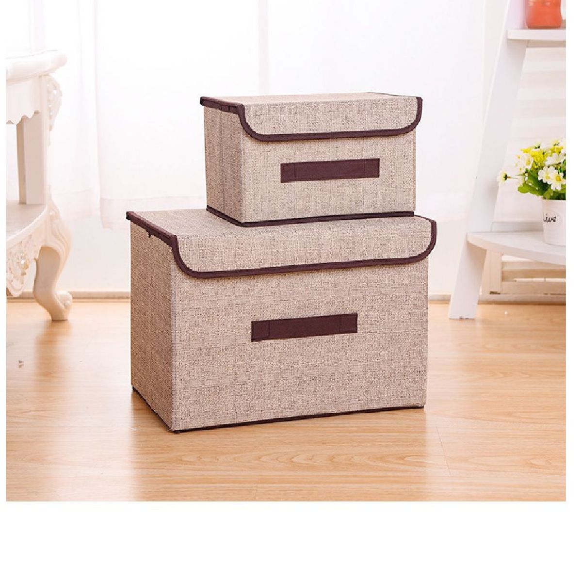 GENERICO - Caja de Almacenamiento con Tapa Portátil Plegable 36x24x23 cm