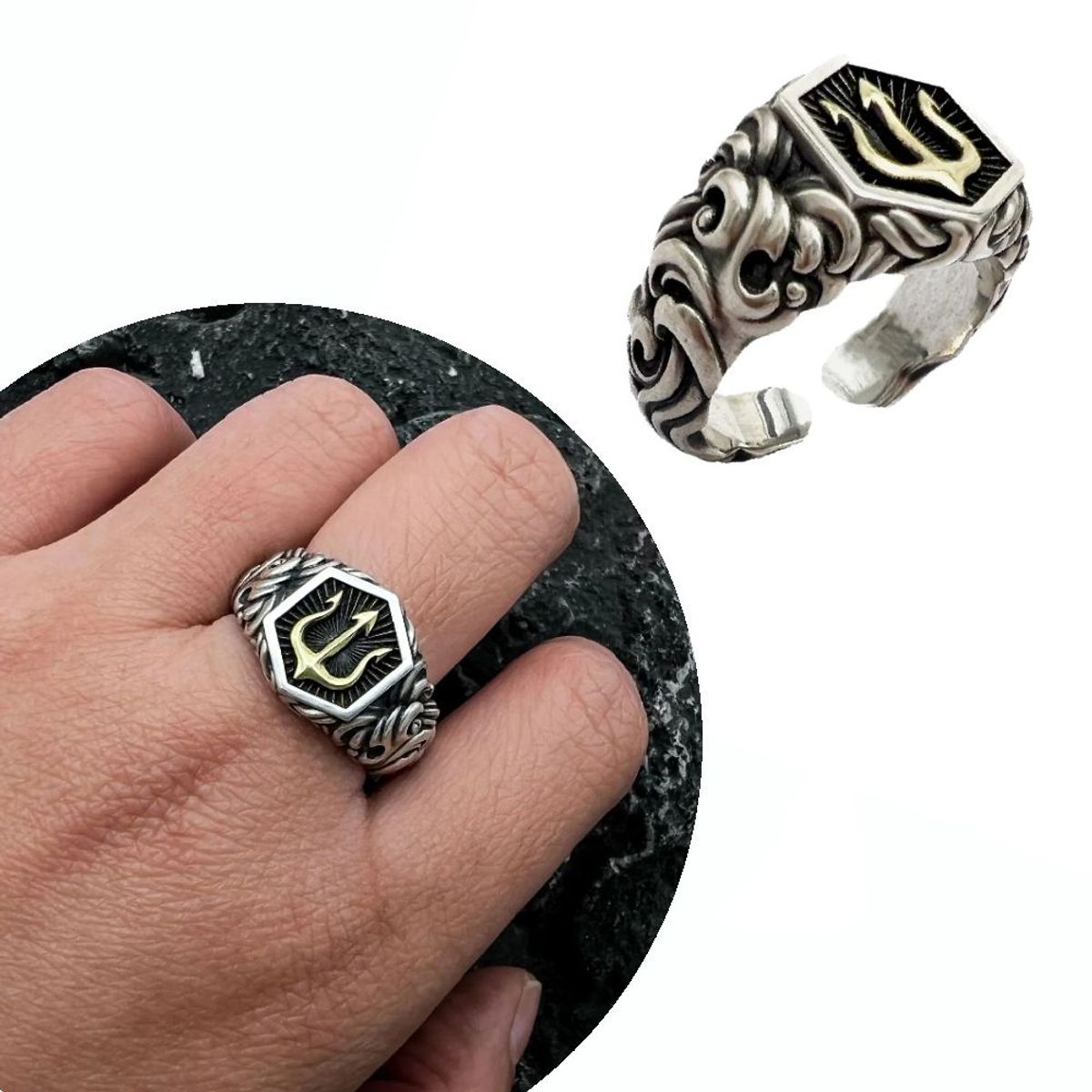 GENERICO - Anillo de apertura de Tridente Poseidon