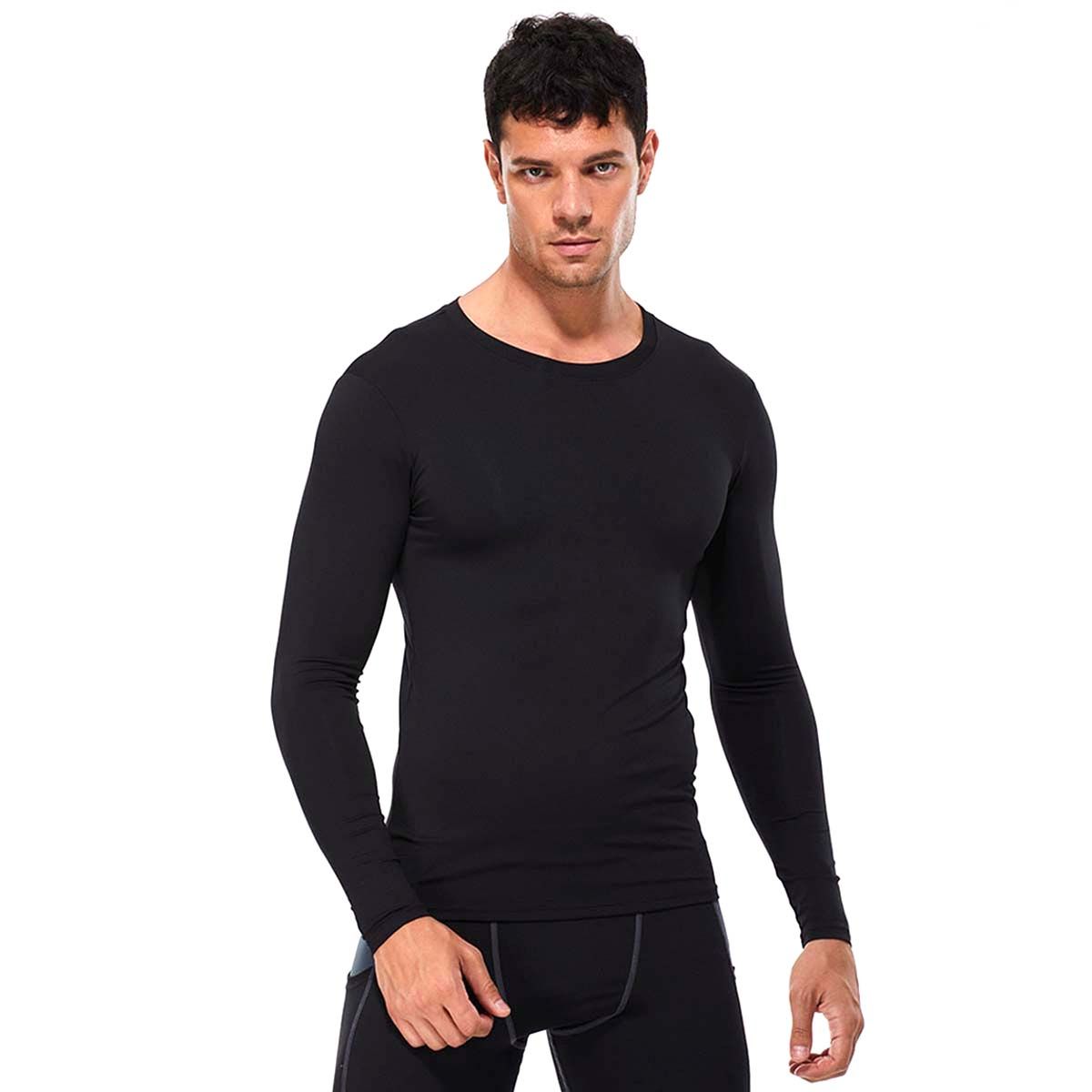 BAALATHKKO5 - Playera Licra Deportiva Gym Compresión Manga Larga