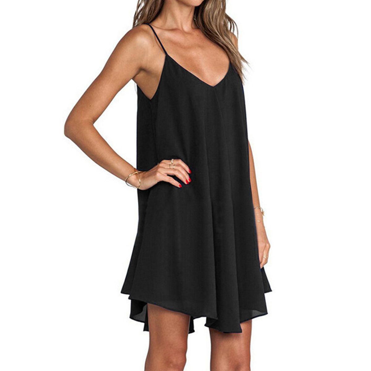 ZIMRAHYG - Falda de tirantes suelta y sin espalda para mujeres