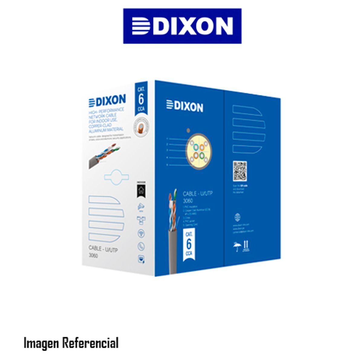 DIXON - CABLE DE RED DIXON 3060 CAT.6 4PX23AWG 305M P/INTERIOR, GRIS