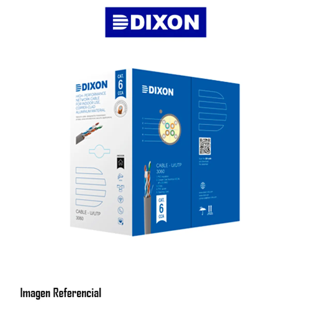 DIXON - CABLE DE RED DIXON 3060 CAT.6 4PX23AWG 305M P/INTERIOR, GRIS