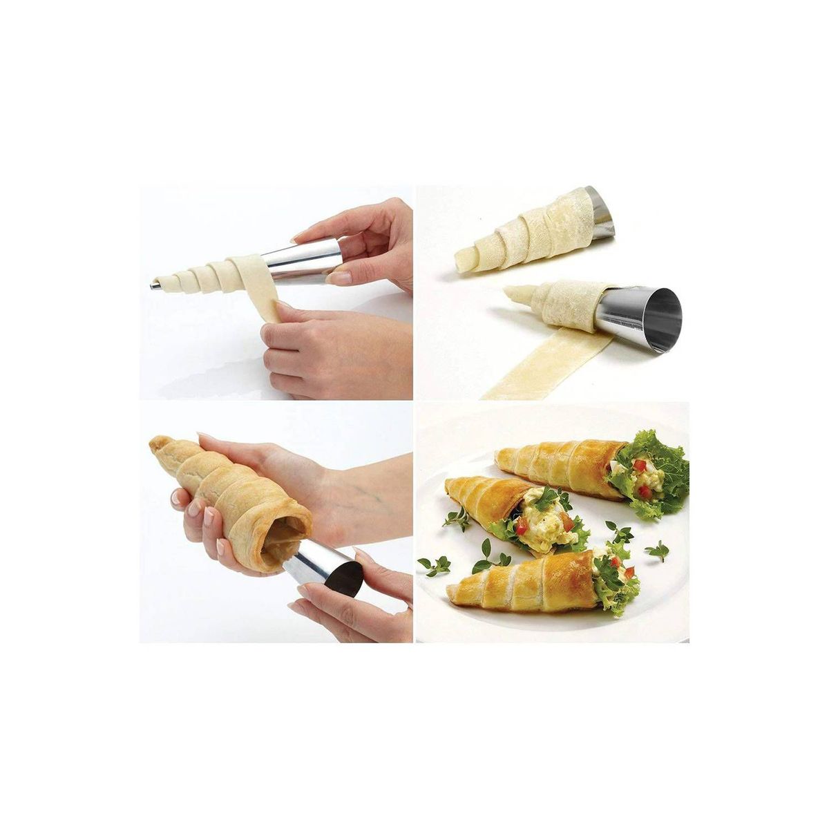 GENERICO - Molde conos 5 pcs cachitos y barquillos repostería