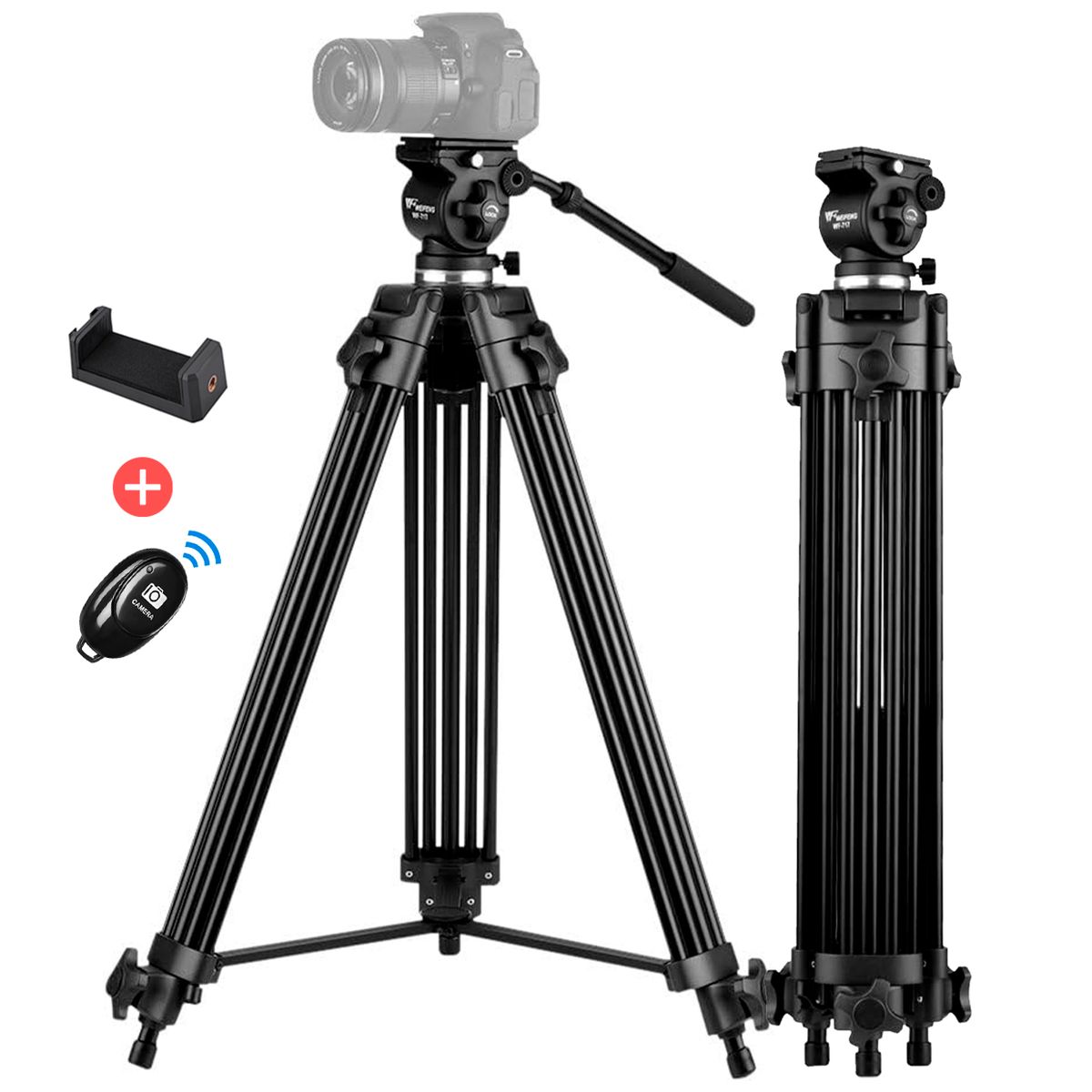 WEIFENG - Trípode Profesional Weifeng 190 cm WF-717 + Disparador Bluetooth