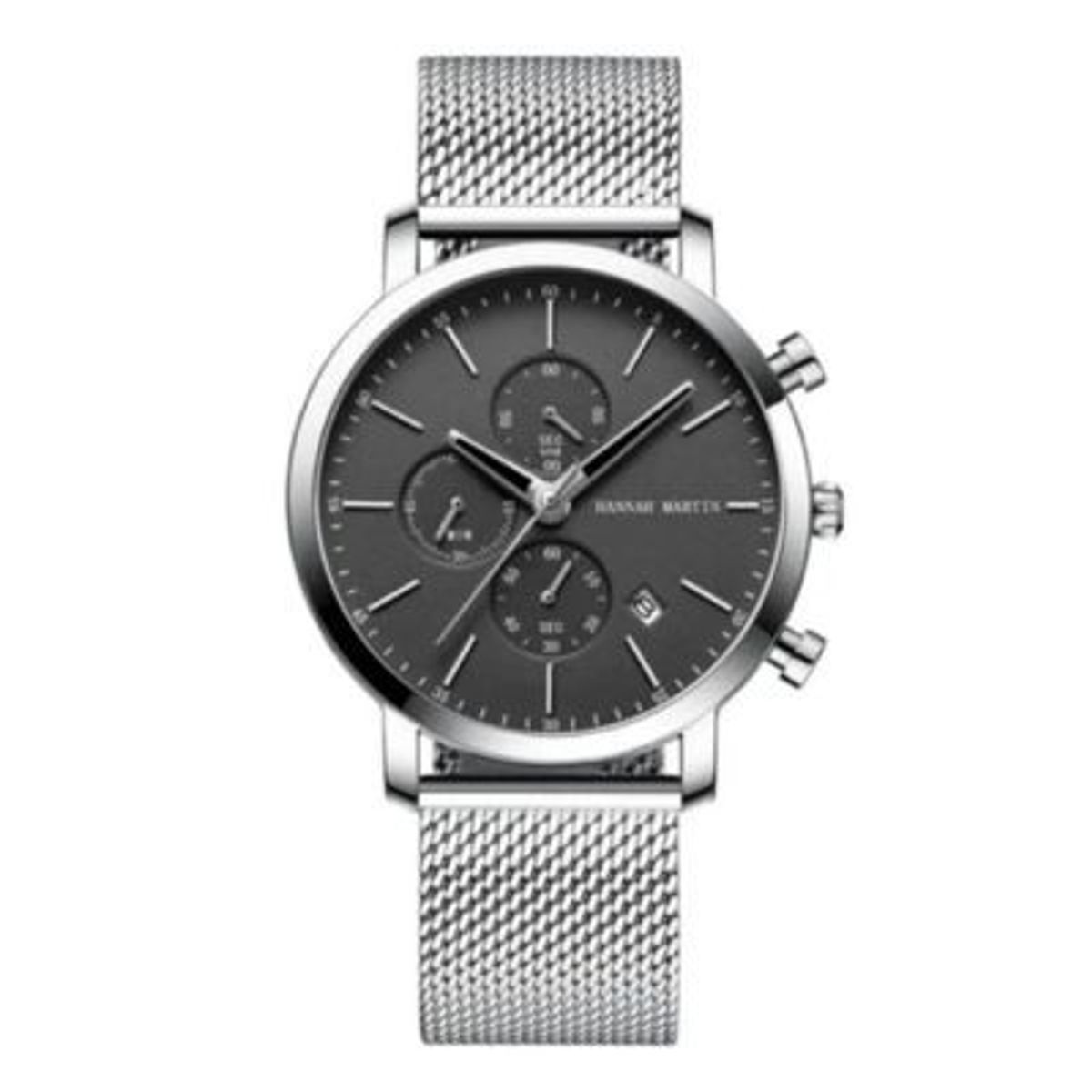 HANNAH MARTIN - Reloj Hannah Martin Acero Plateado con Negro HAN-23
