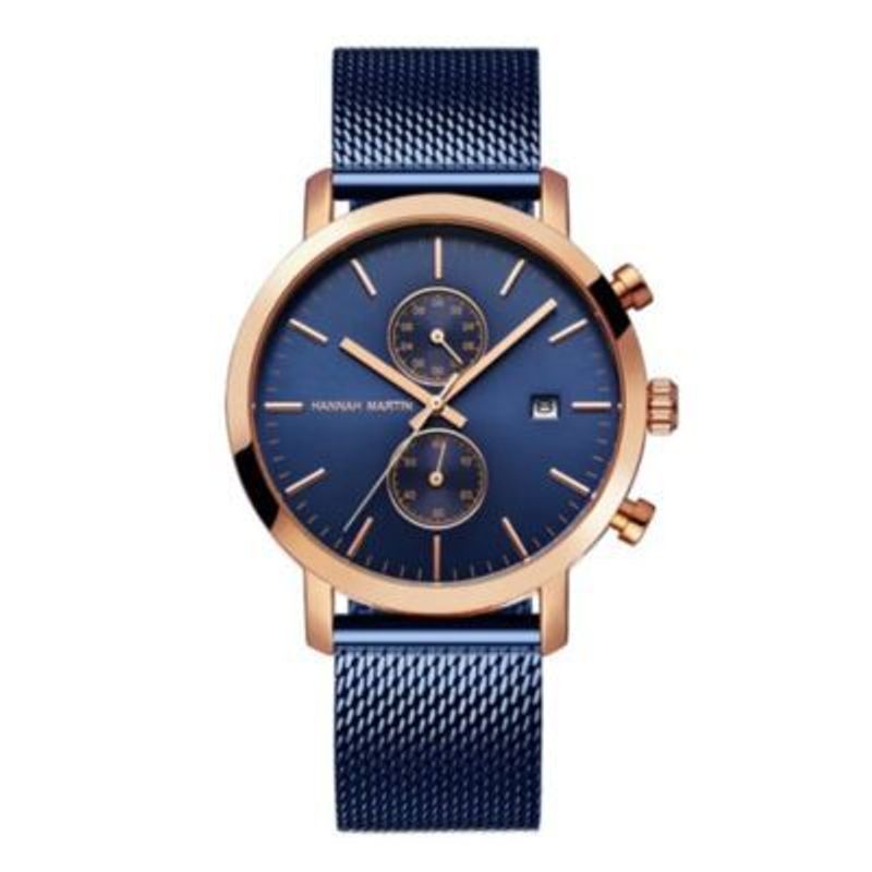 HANNAH MARTIN - Reloj Hannah Martin Acero Oro Rosa y Azul HAN-25_.