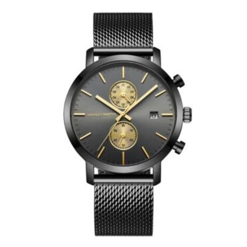 HANNAH MARTIN - Reloj Hannah Martin Acero Negro con Dorado HAN-26_.