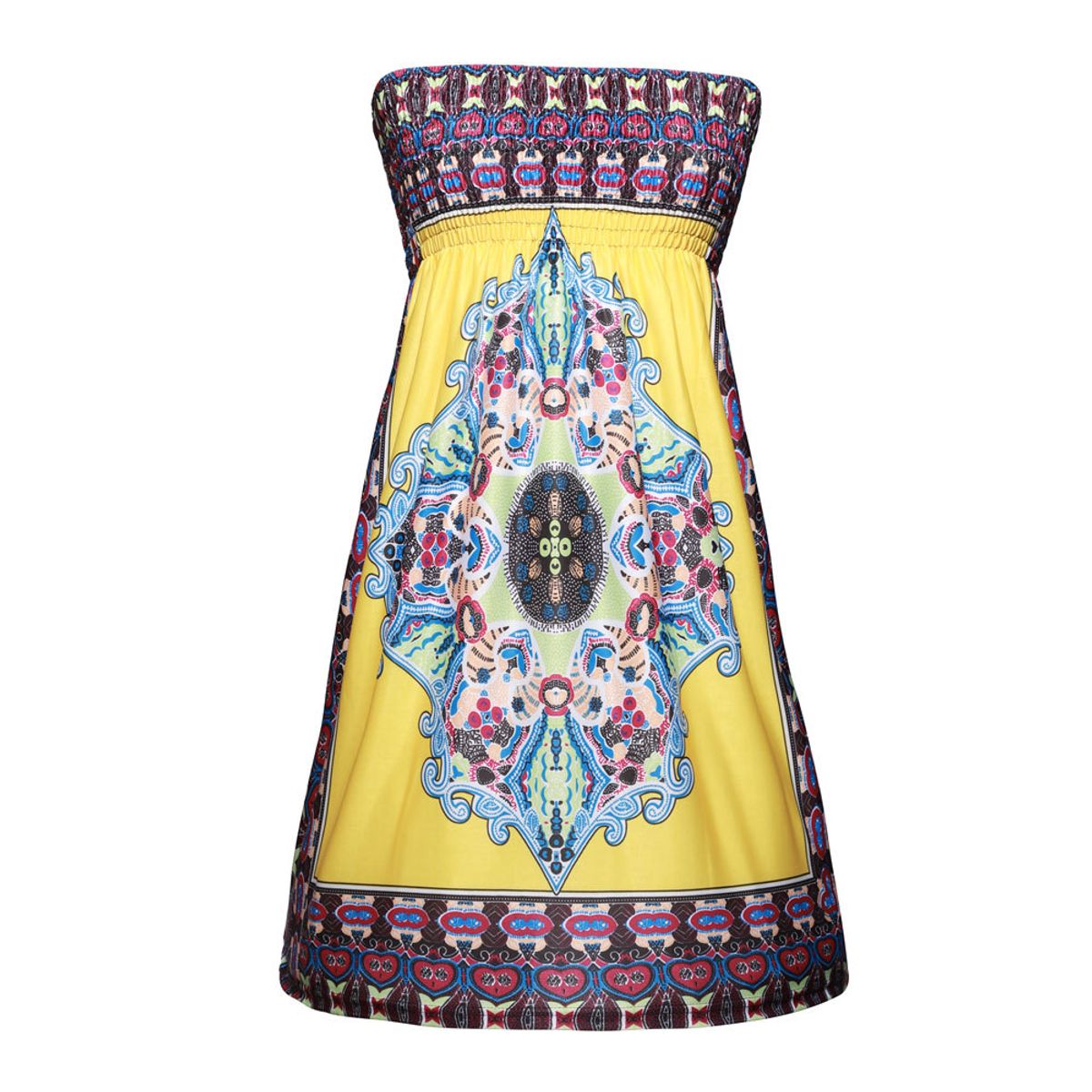 KAST PE - Salida de playa Vestido strapless modelo Rachel Multicolor - Talla ML