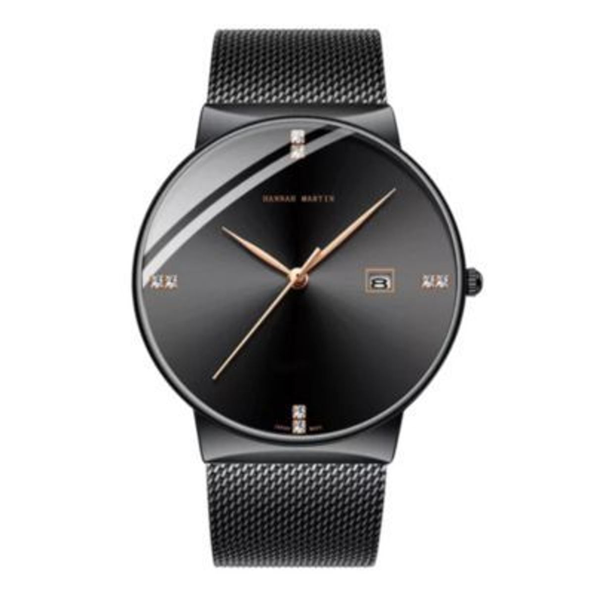 HANNAH MARTIN - Reloj Hannah Martin Acero Negro con Dorado HAN-30_.
