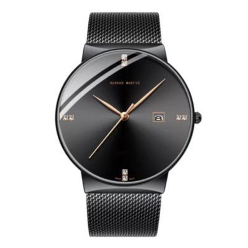 HANNAH MARTIN - Reloj Hannah Martin Acero Negro con Dorado HAN-30_.