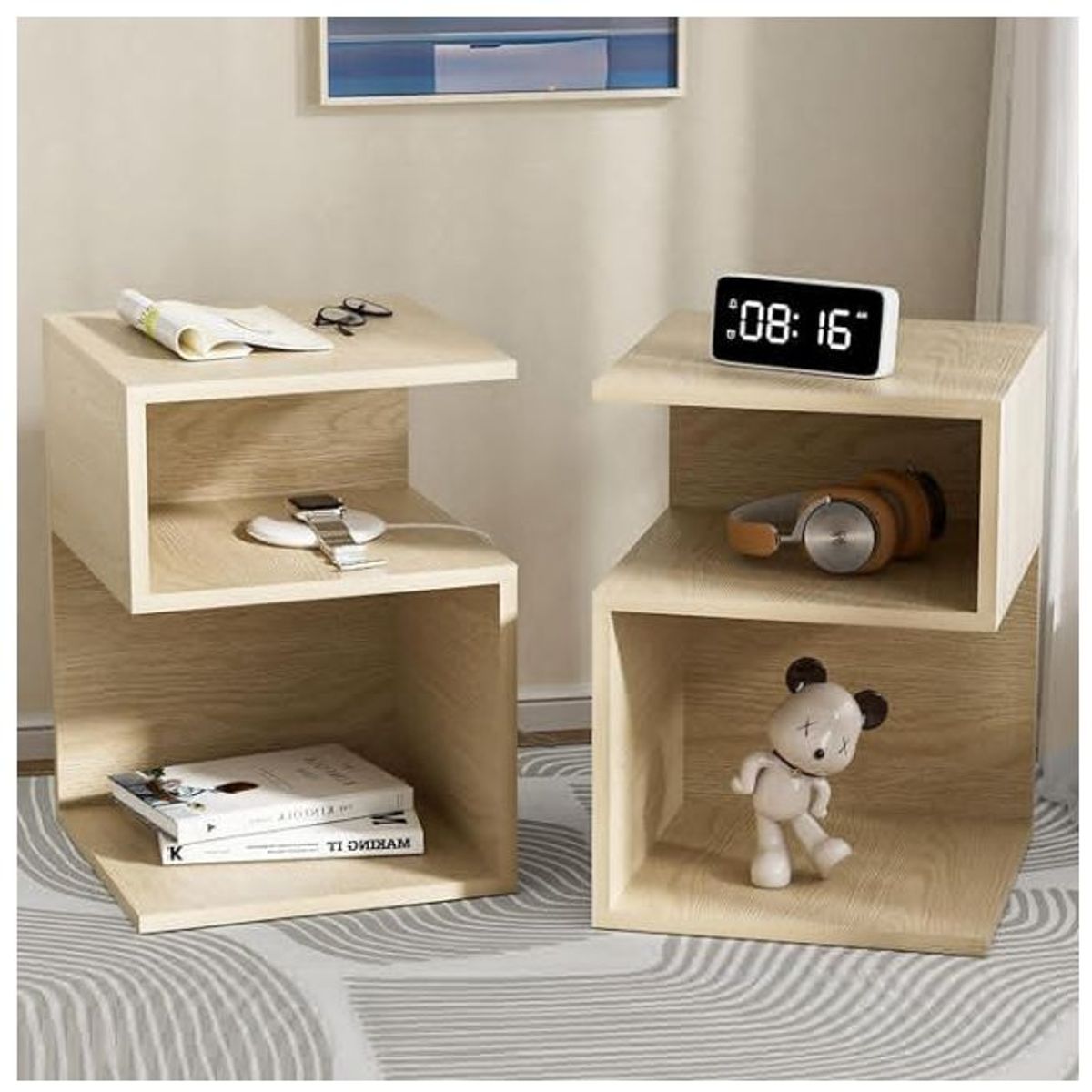 NACION MUEBLES - Mesa de Noche Minimalista Jireh