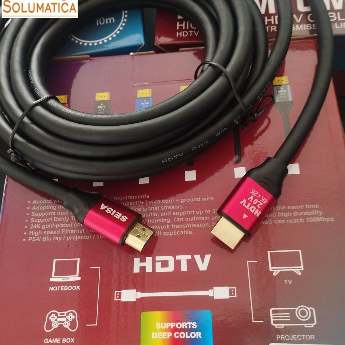 SEISA - Cable Hdmi 4k Premium - Punta Dorada - Ultra Hd 5 Metros