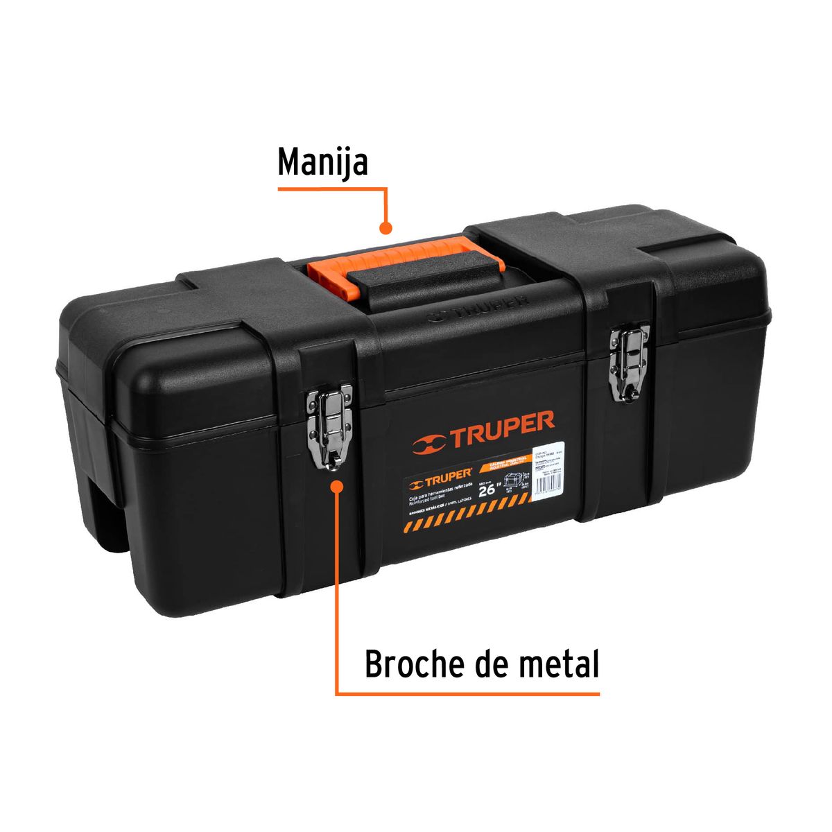 TRUPER - Caja para herramienta de 26 industrial broches metálicos