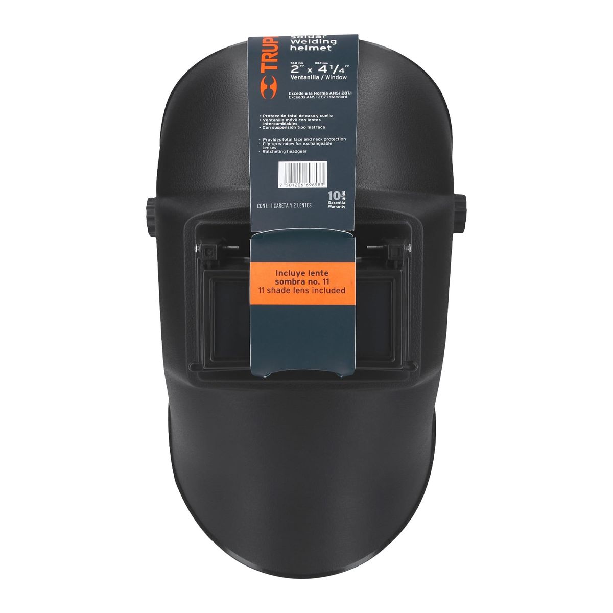 TRUPER - Careta para soldar con lente abatible, sombra 11 COD 13729 Truper