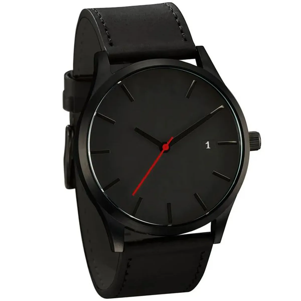 GENERICO - Reloj de Cuarzo para hombre Cuero Sintético - Negro