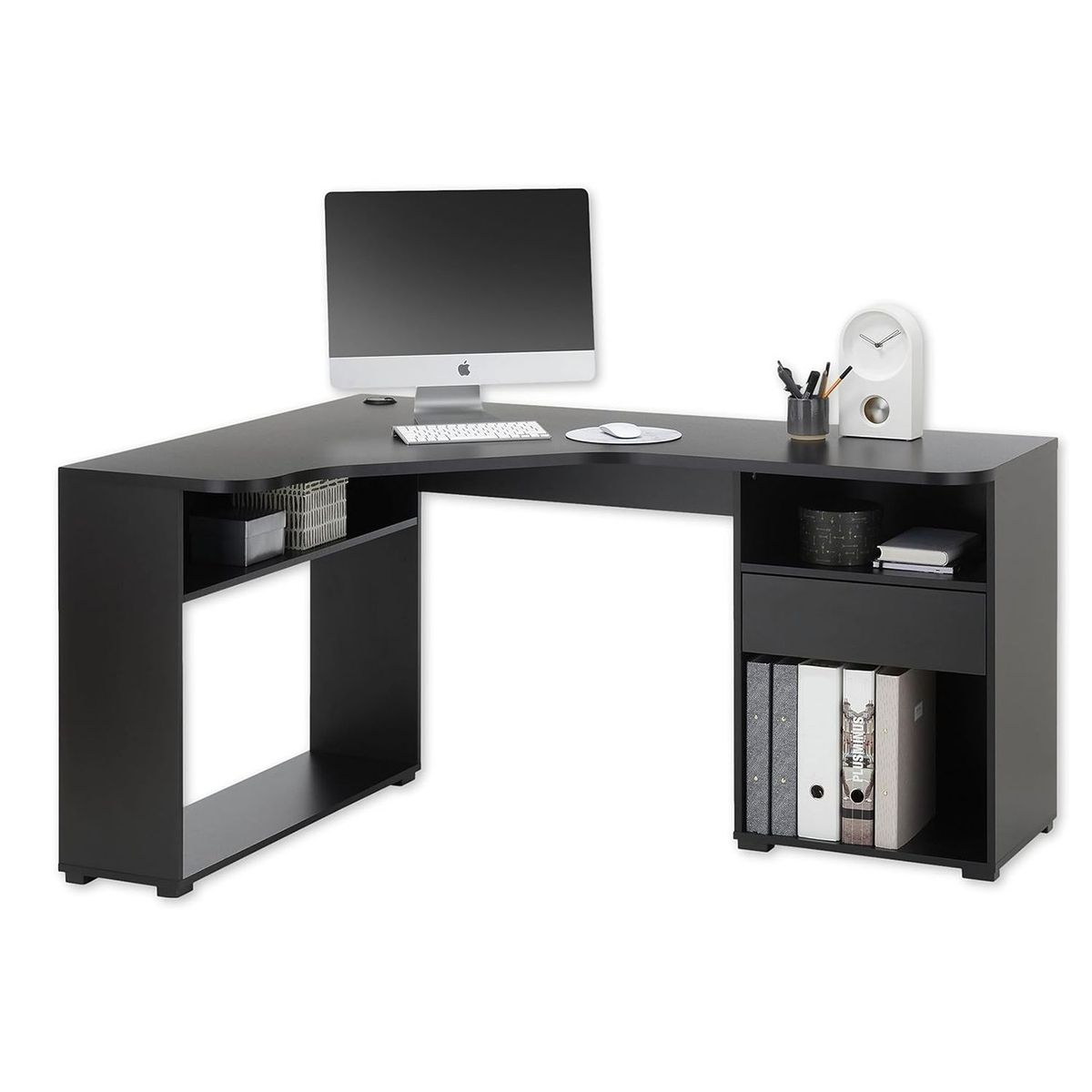 DIBA MUEBLES - Escritorio Modelo L Carolina Negro DIBA Muebles