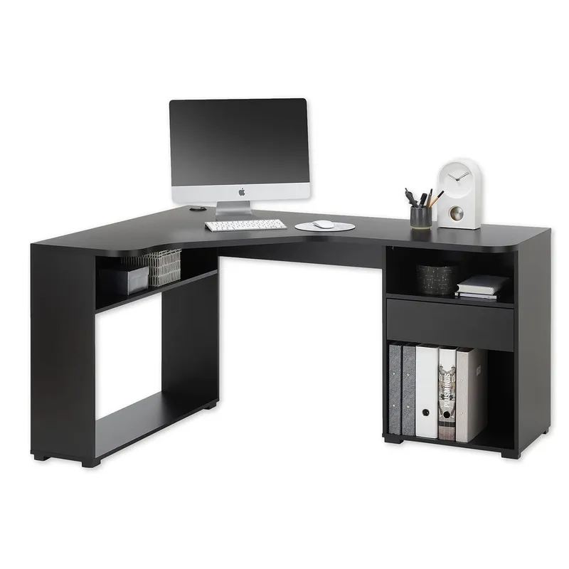 DIBA MUEBLES - Escritorio Modelo L Carolina Negro DIBA Muebles