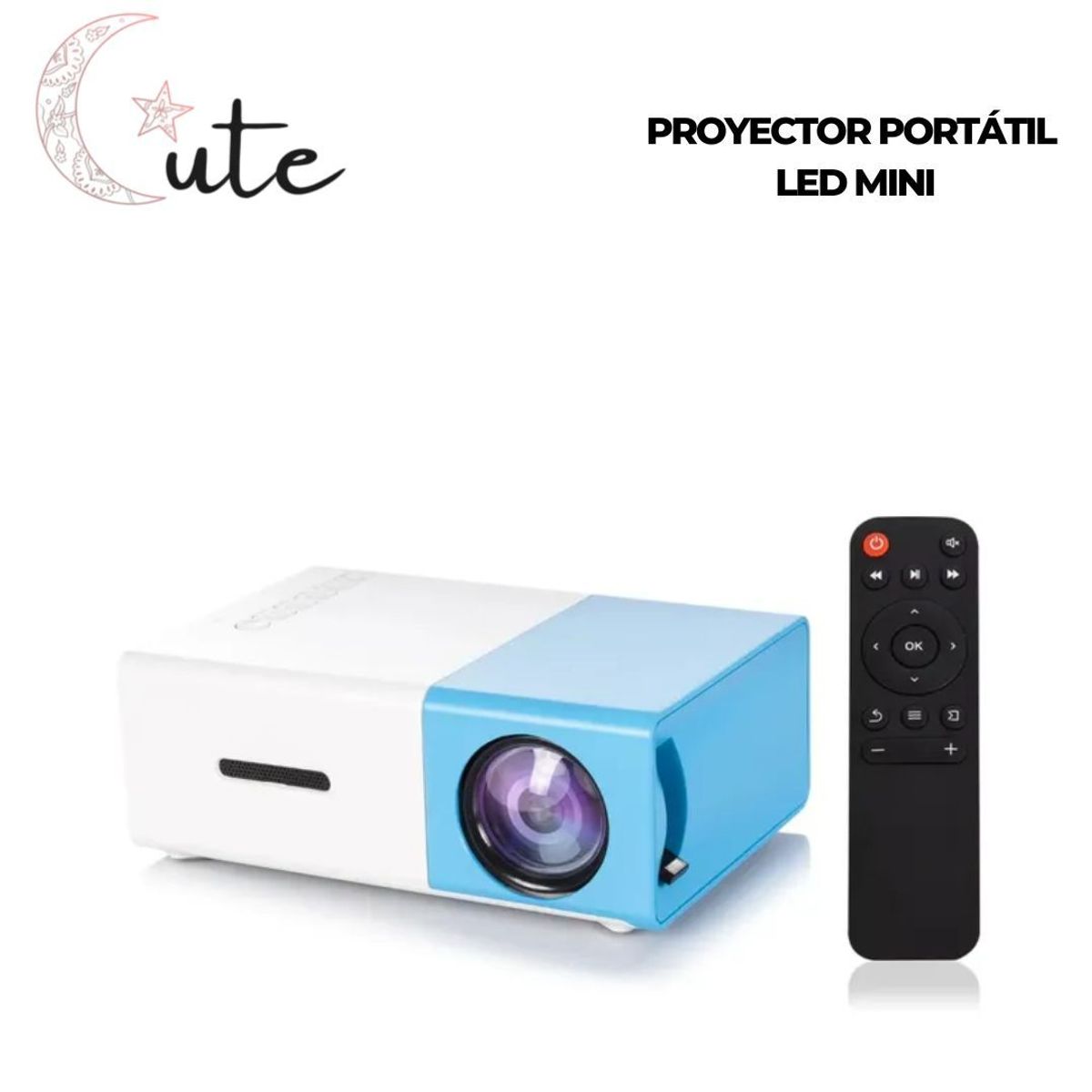 GENERICO - PROYECTOR PORTÁTIL LED CON CONTROL REMOTO