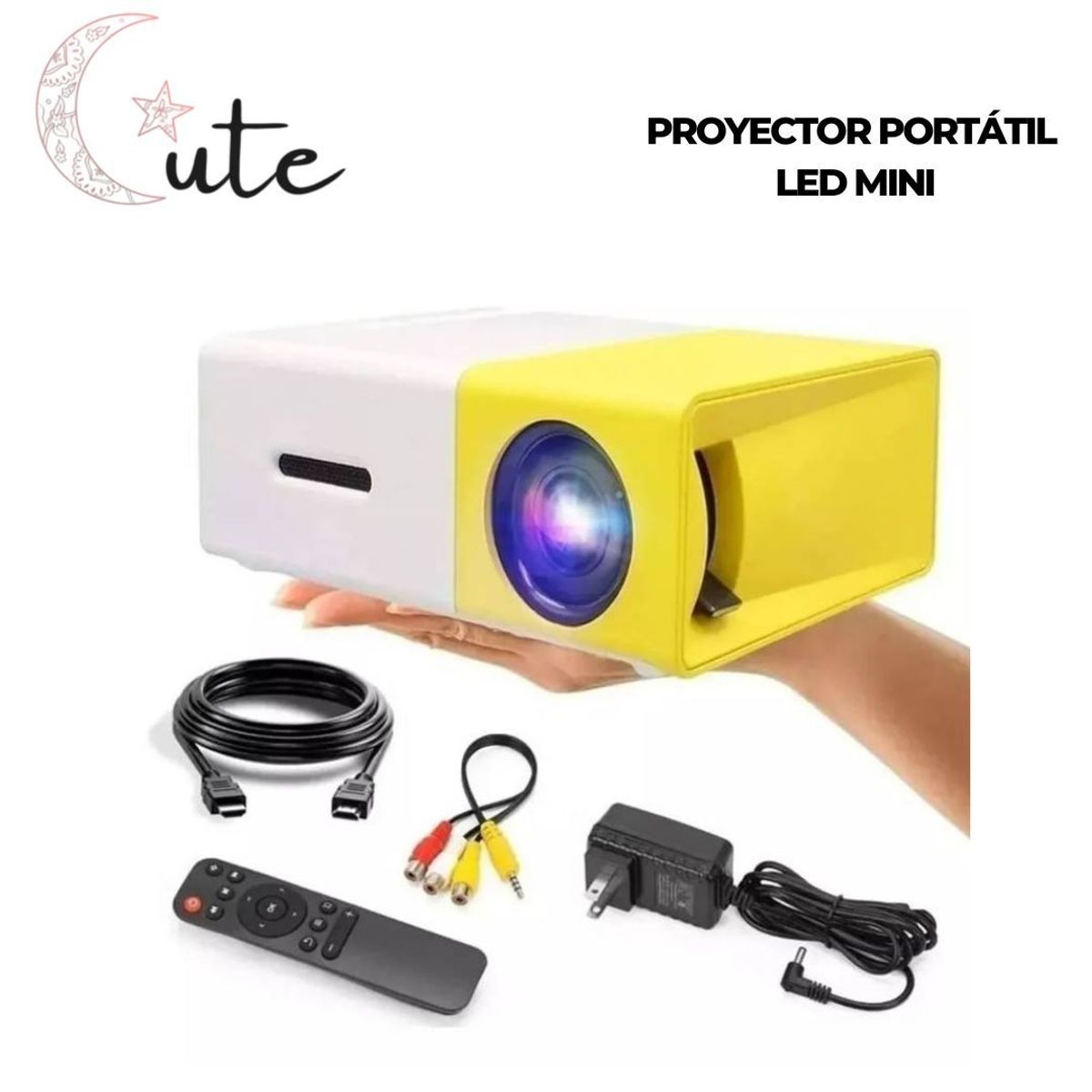GENERICO - PROYECTOR PORTÁTIL LED CON CONTROL REMOTO