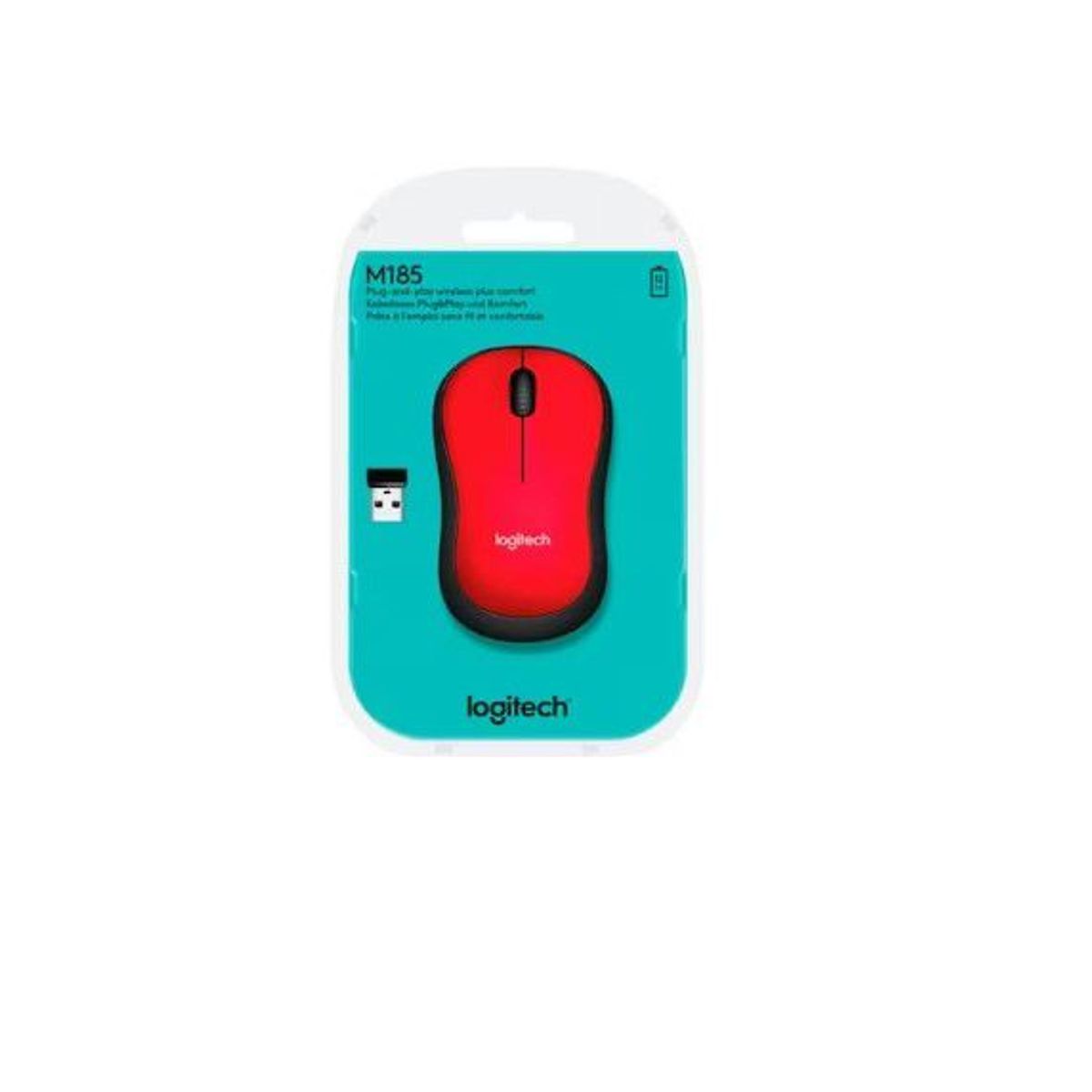 LOGITECH - Mouse Inalámbrico Logitech M185-Rojo