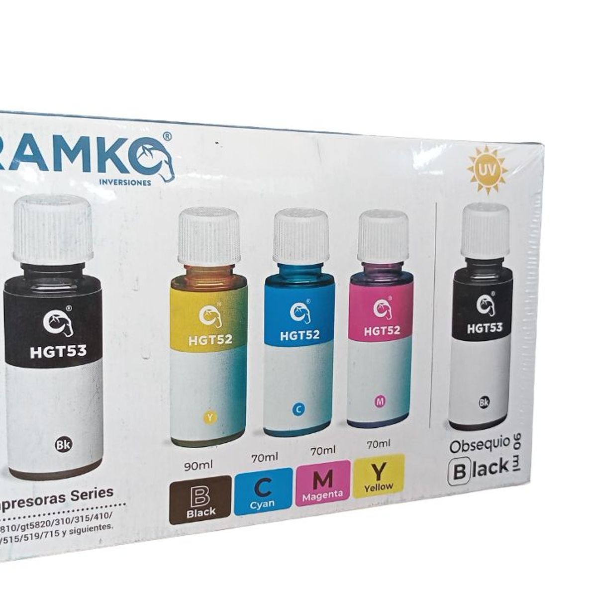 GENERICO - TINTA COMPATIBLE hGT-53 hGT-52 PACK 4 + 1 DE ALTA CALIDAD