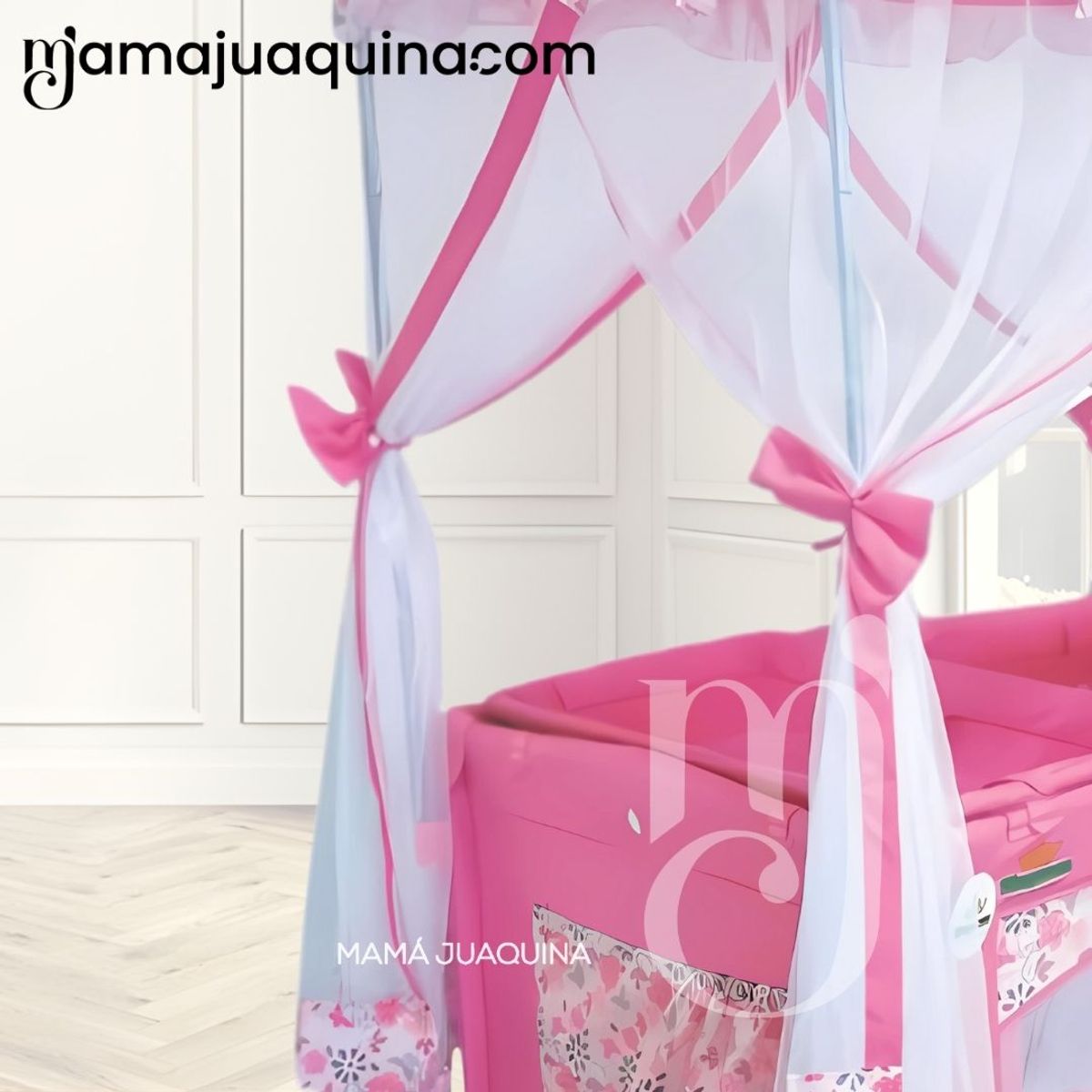 KINGDOM - Cuna Corral Kingdom «MAJESTIC ARABIC» 2 en 1 Pink