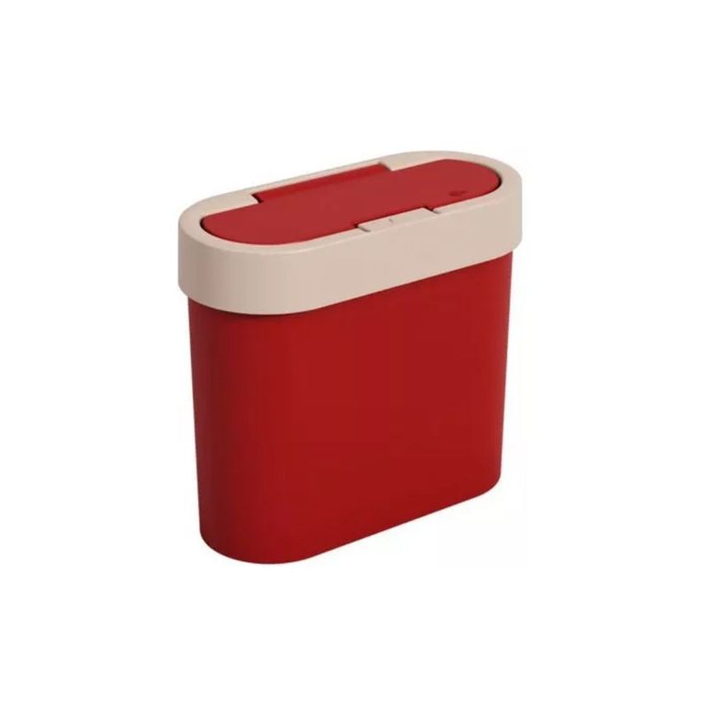 COZA - Papelera Apertura Con Boton 2.8L Coza Flat Rojo