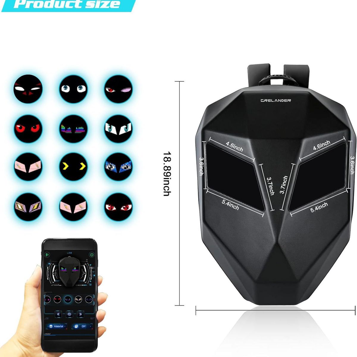 GENERICO - Mochila Led Bluetooth Crelander