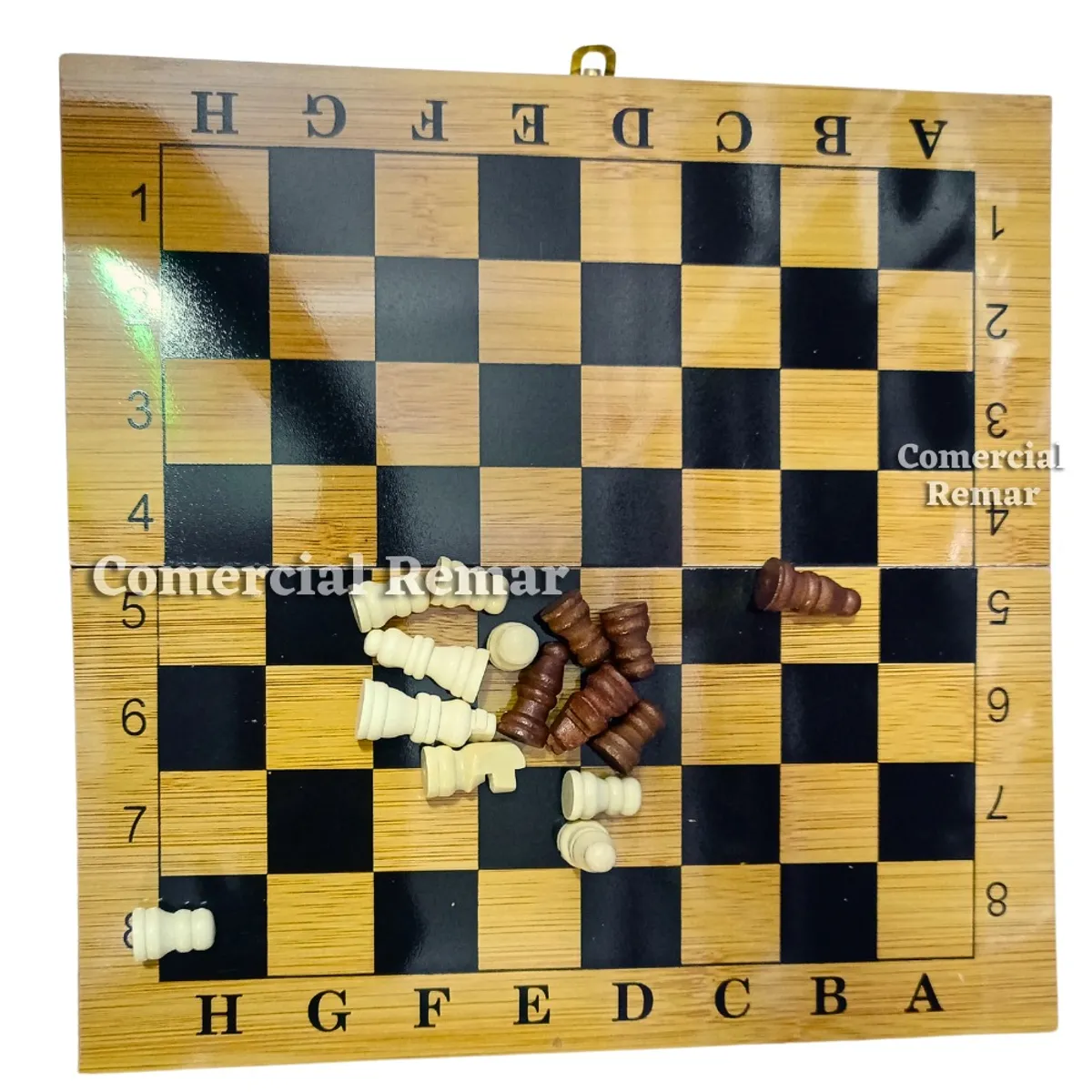 GENERICO - Juego de Ajedrez Damas Backgammon Piezas y Tablero de Madera