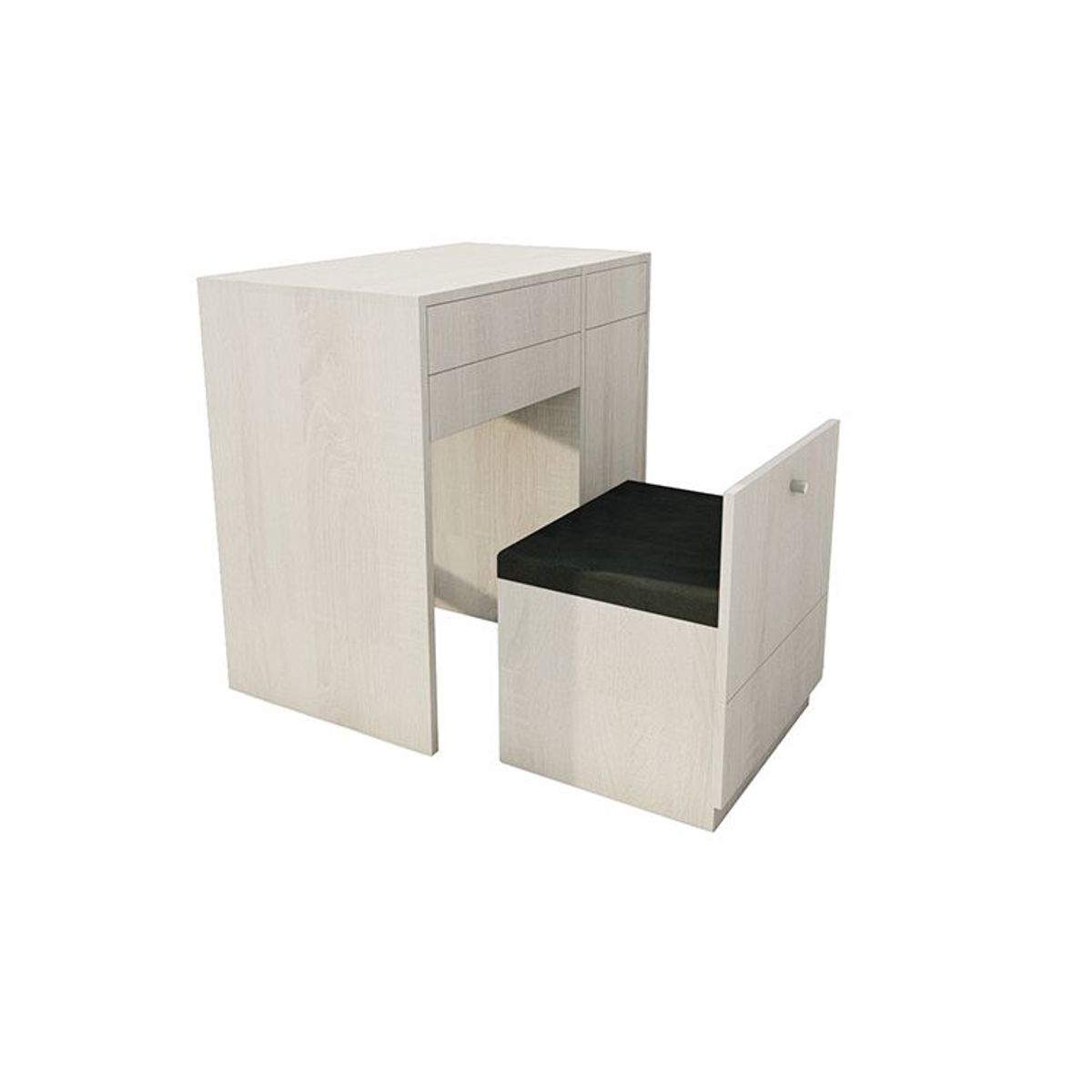 BARAKA HOME - Tocador Joyero Espejo Hov Puerta Lateral Puff - Polar