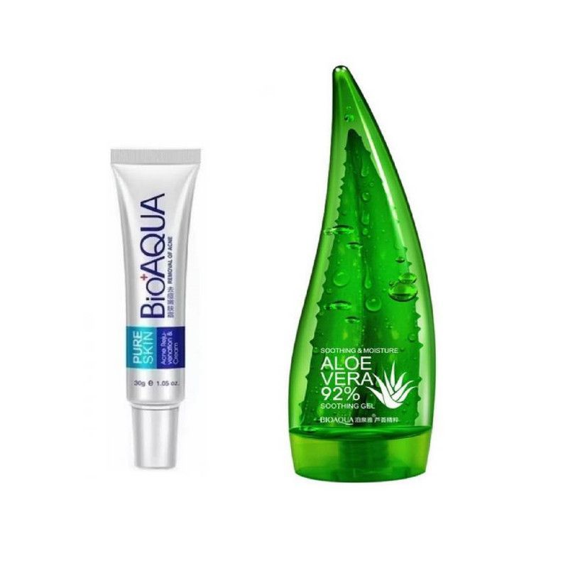 BIOAQUA - pack Crema Anti-Acne  Crema Corporal Aloe Vera  Bioaqua