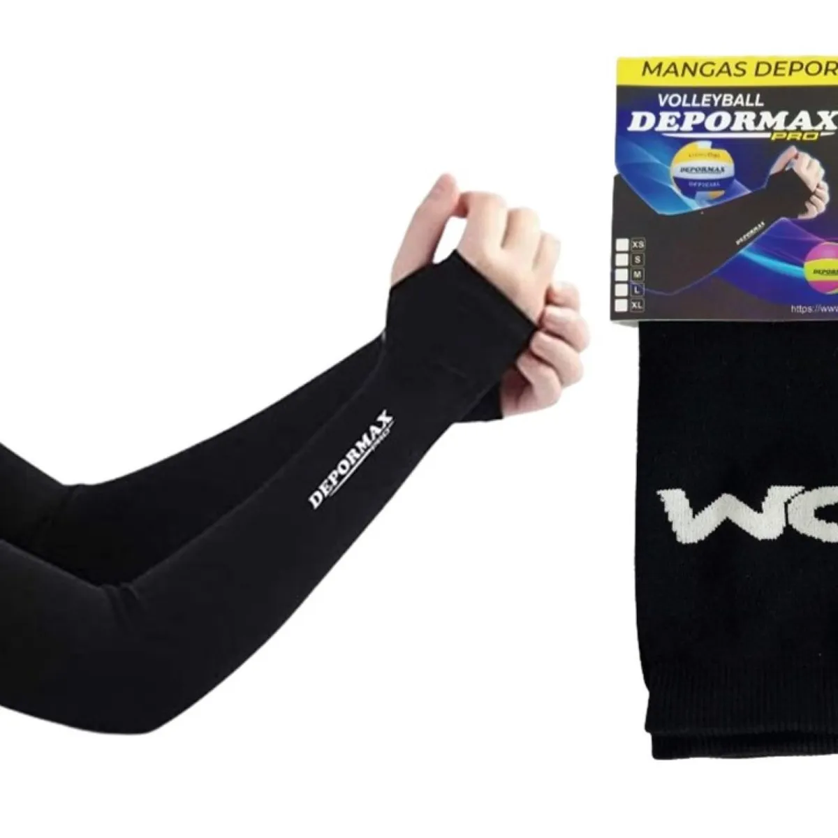 GENERICO - MANGA DEPORTIVA PARA VÓLEY CON DEDAL TALLA M COLOR NEGRO DM