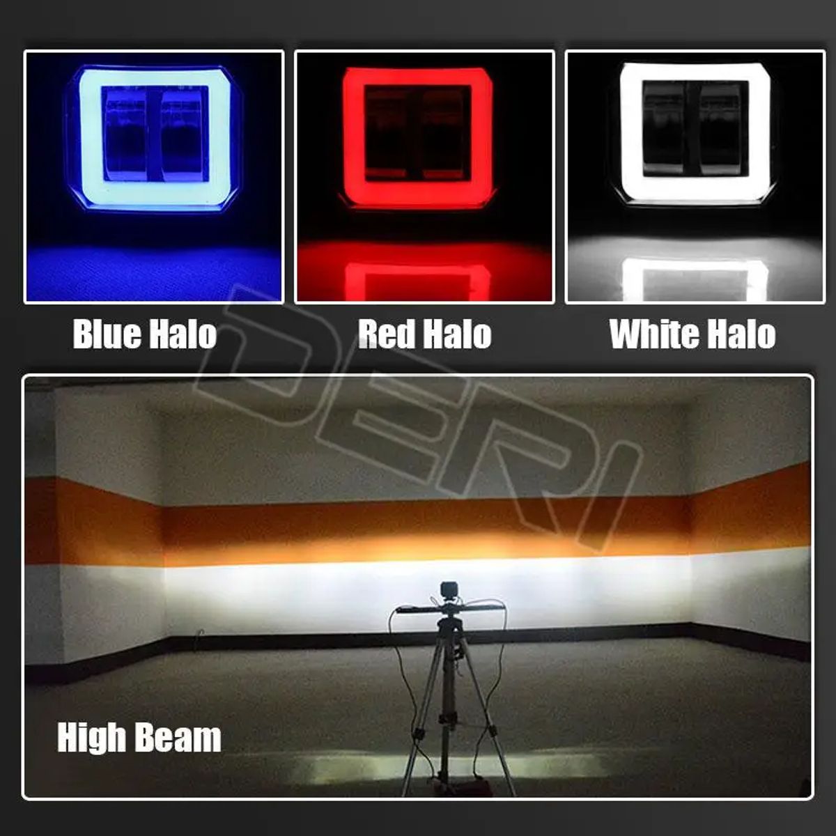 GENERICO - Faro Auxiliar Moto Exploradoras Led Ojo De Ángel Rojo