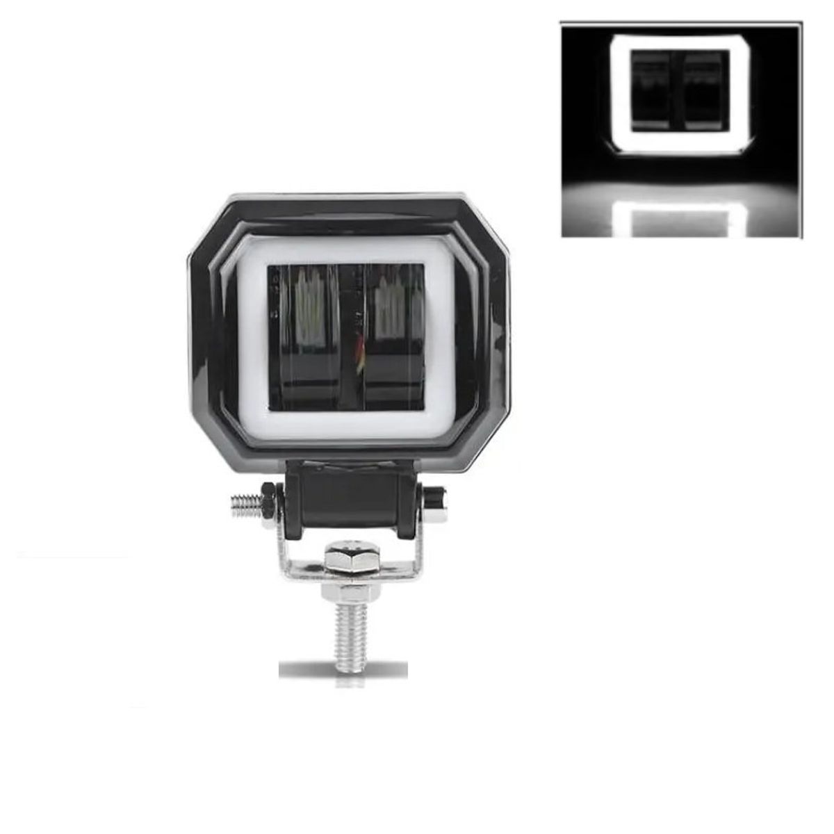 GENERICO - Faro Auxiliar Moto Exploradoras Led Ojo De Ángel Blanco