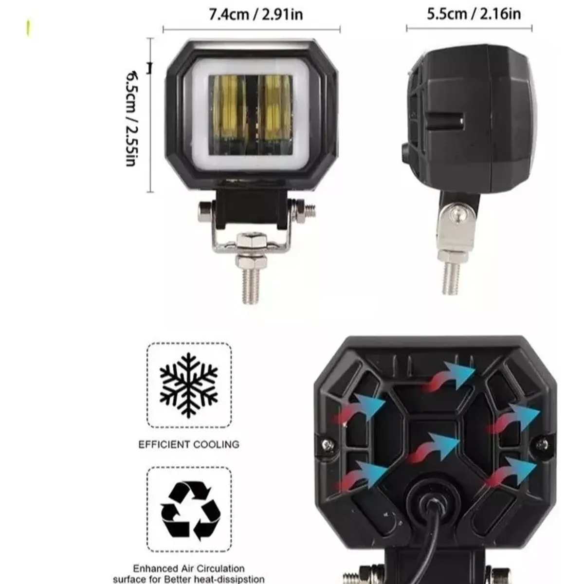 GENERICO - Faro Auxiliar Moto Exploradoras Led Ojo De Ángel Blanco