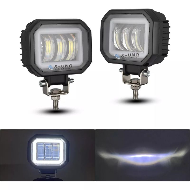 GENERICO - Barras De Led 3 Cuadrado Ojos Ángel Universal 4x4 Moto