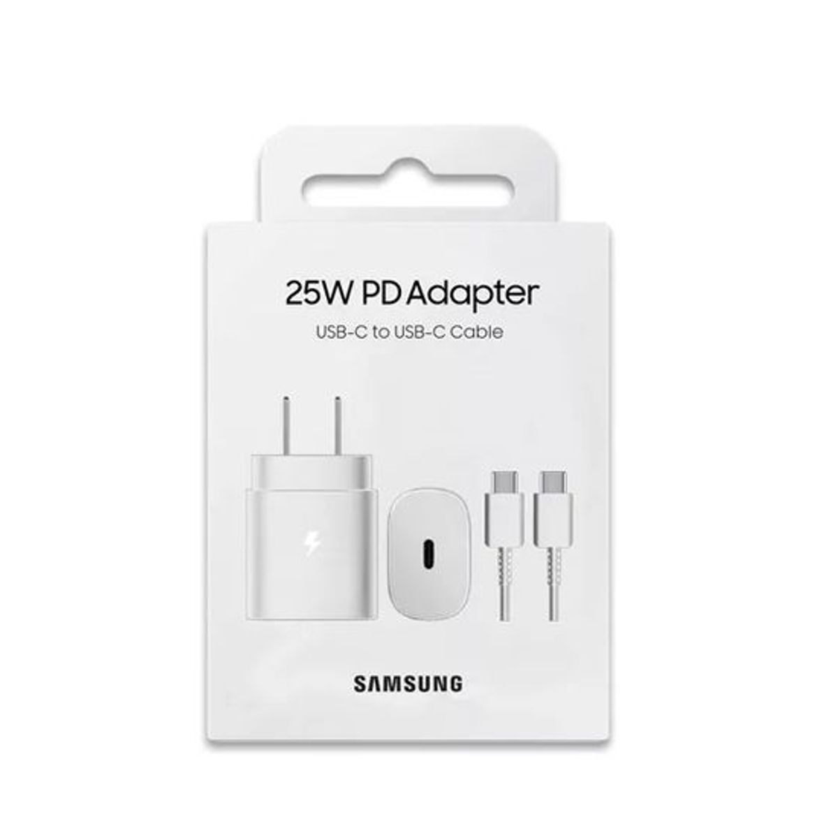 SAMSUNG - Cargador Samsung USB C de 25W Galaxy S20 S21 S21 Ultra S10 Blanco