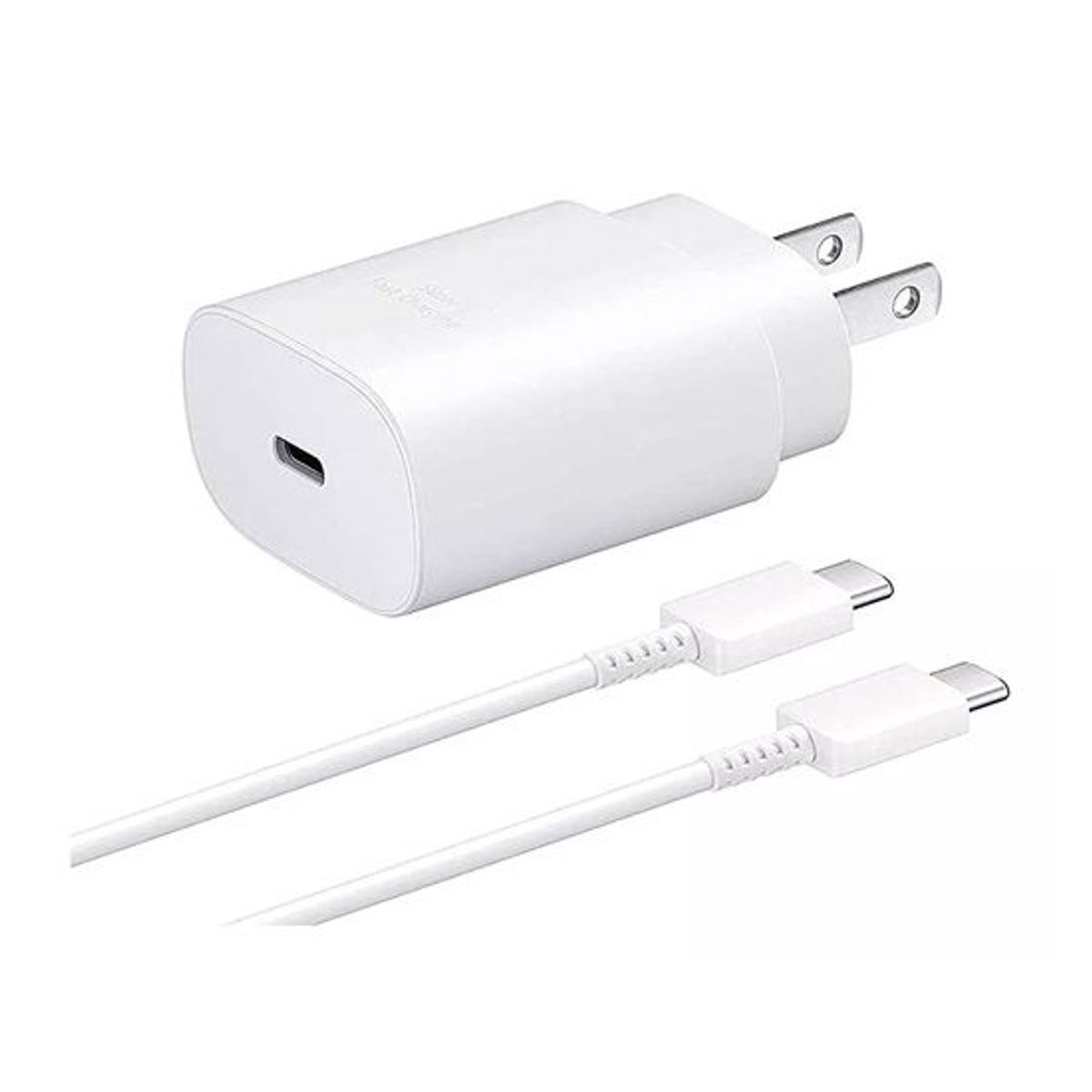 SAMSUNG - Cargador Samsung USB C de 25W Galaxy S20 S21 S21 Ultra S10 Blanco