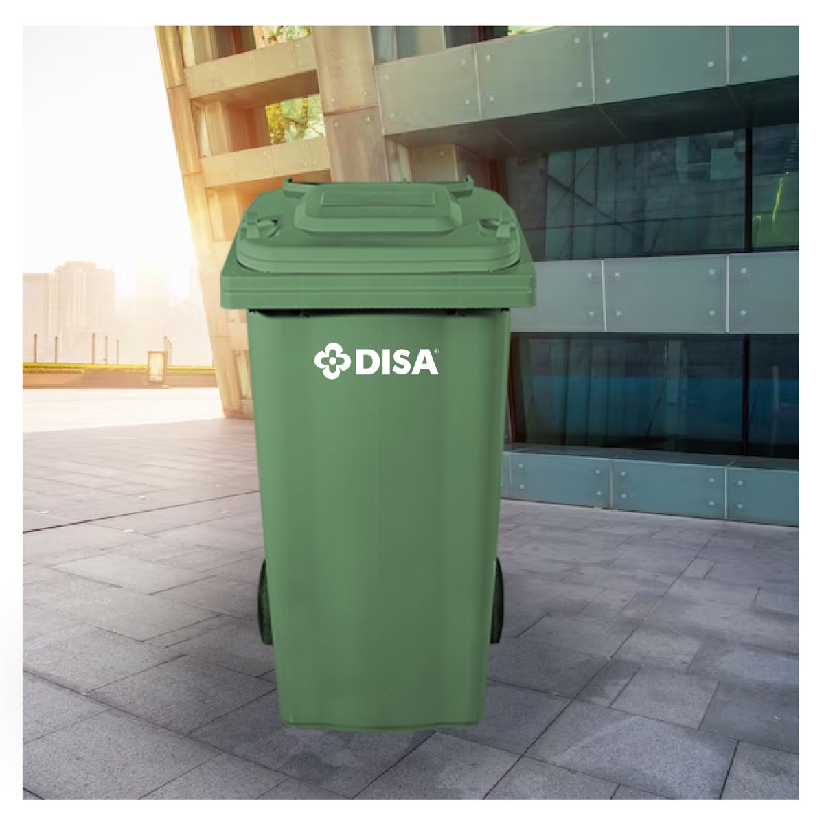 DISA SOLUCIONES ECOEFICIENTES - Contenedor de Basura de 120 lts Verde
