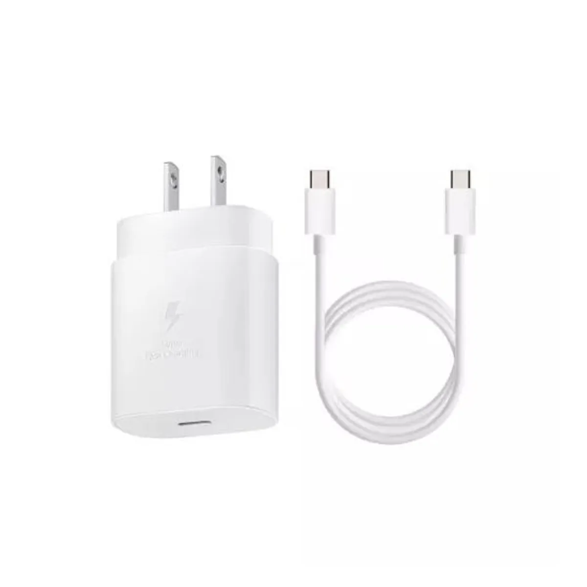 SAMSUNG - Cargador Samsung USB C de 25W con Cable Blanco