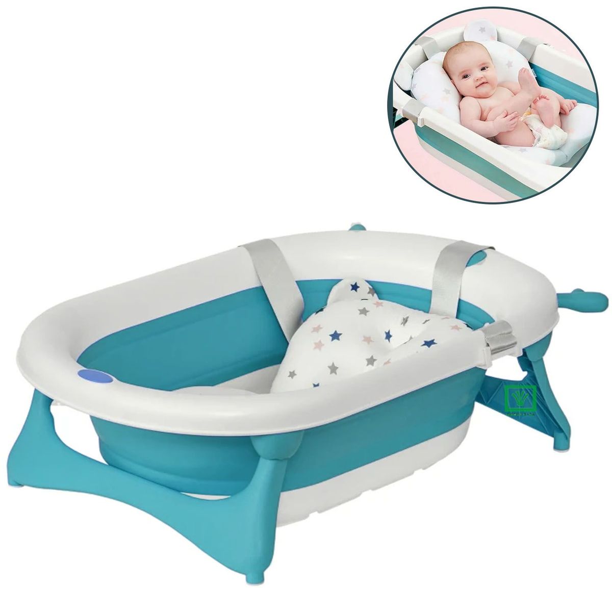 GENERICO - Bañera Tina de Baño Plegable Venadito Mas Cojin