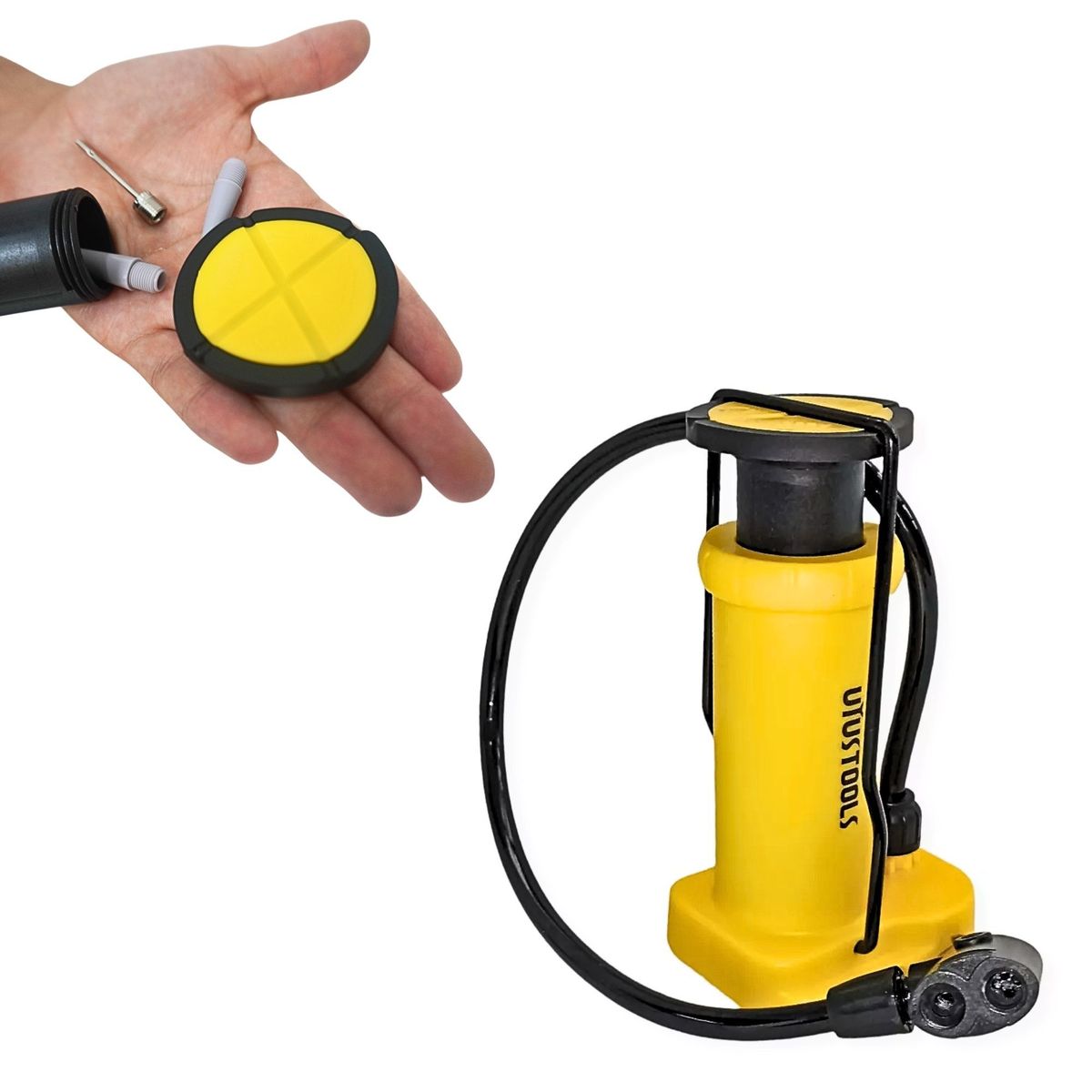 UYUSTOOLS - Inflador pedal para pelotas, bicicletas 100 PSI - UYUSTOOLS