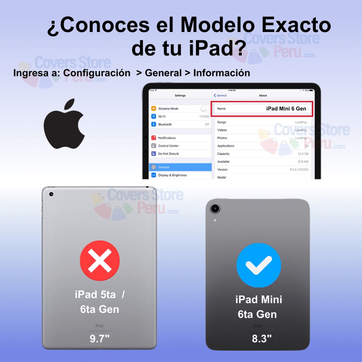 GENERICO - Funda de iPad Mini 6 8.3" con Portalápiz Transparent Antishock