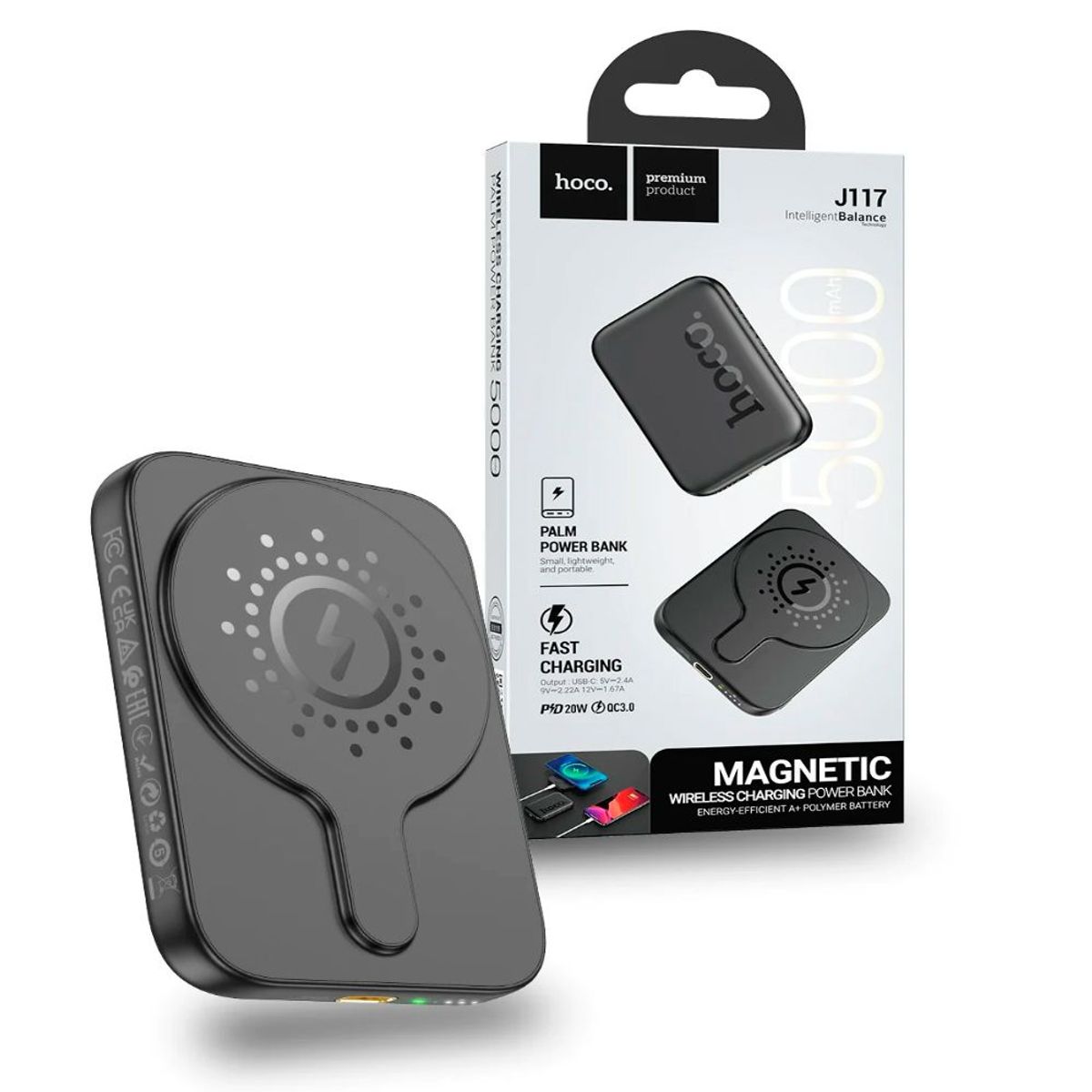 HOCO - POWER BANK 5.000 MAH INALAMBRICO MAGNETICO HOCO J117 CARGADOR PORTATIL